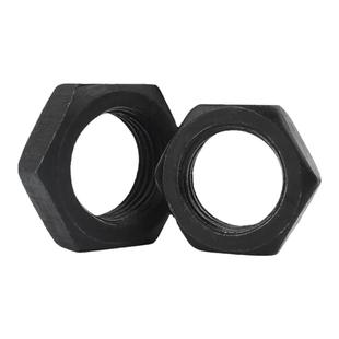 8.8级高强度薄六角螺母GB6172扁螺丝帽铁发黑细牙螺帽大全M4-M36