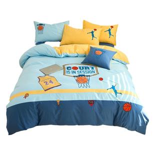 儿童卡通全棉床单被套小男孩青少年床上用品100纯棉四件套1.5床笠
