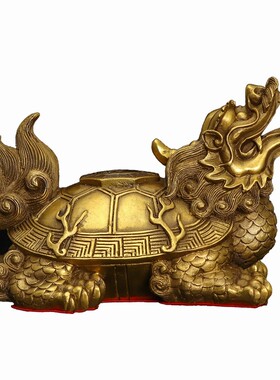 纯铜八卦龟龙头龟摆件招财家宅