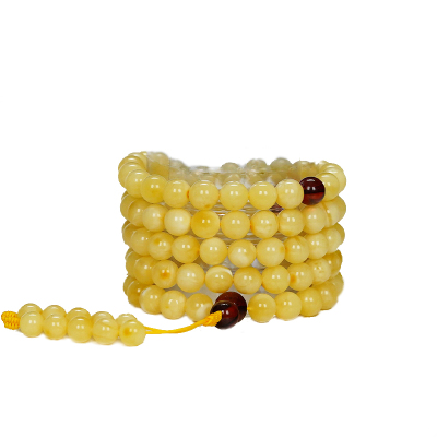 福品缘天然蜜蜡108圆珠手串手链