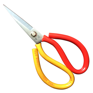 12把百匠防锈工业剪刀双色尖头大号布料皮革小号线头不锈钢家用剪