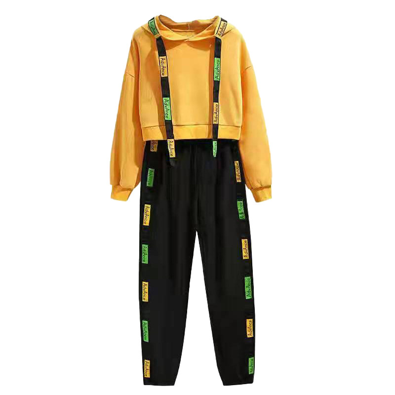 金丝绒套装女秋冬新款学生加绒加厚连帽卫衣时尚运动休闲服两件套