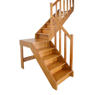 定制简约风实木楼梯 阁楼复式楼梯家用实木转角梯登高梯工厂直销