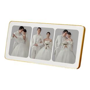 三联摆台儿童照片四联制作婚纱照三连宫格高级感水晶相框相册定制