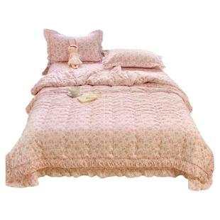 韩国外贸被子四件套纯棉床盖三件套床上用品4件套韩式床铺盖春秋