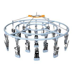 爱格不锈钢晾衣架多夹子家用婴儿袜子内衣裤夹挂钩多功能晾晒神器