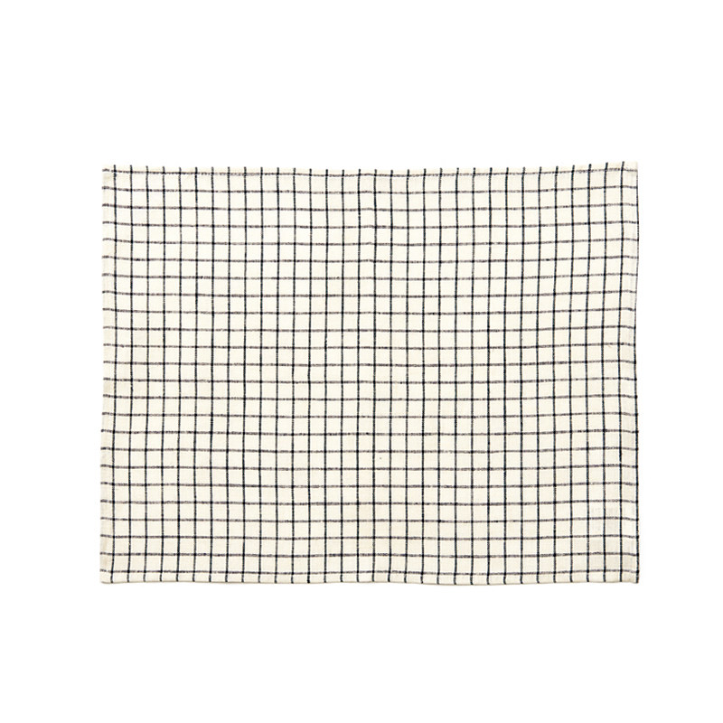 日本Fog linen work手工亚麻厨房巾餐巾垫布吸水速干格纹棉麻茶巾