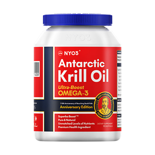 【自营】NYO3挪威进口纯南极阿蒙森磷虾油90粒59%磷脂omega3胶囊