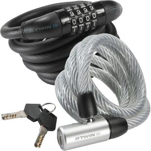 【自行车车锁】迪卡侬自行车锁防盗锁密码锁钢缆锁自行车配件OVB2