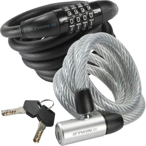 【自行车车锁】迪卡侬自行车锁防盗锁密码锁钢缆锁自行车配件MOSN