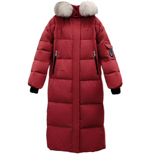 极寒胖mm加大码羽绒服长款200斤女2025新款过膝超厚 狐狸毛领外套