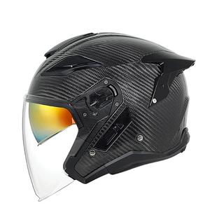 GSB摩托车头盔S278碳纤维双镜片半覆式四分之三机车摩旅半盔