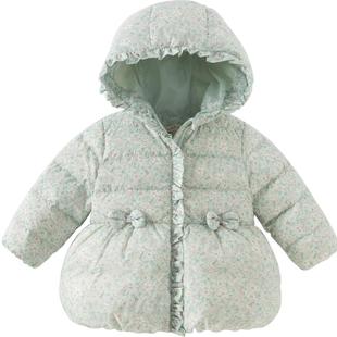 戴维贝拉女童三防羽绒服儿童印花上衣新款冬装宝宝白鸭绒外套童装