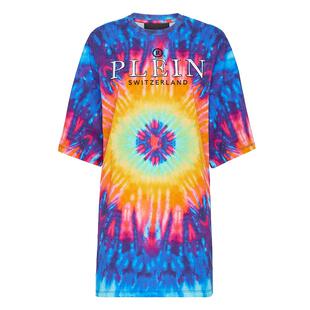 PHILIPP PLEIN 女士扎染印花平纹圆领T恤裙