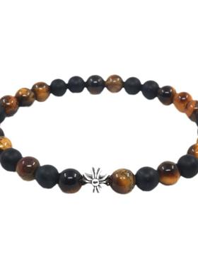 原创设计风磨砂玛瑙十字架虎眼石