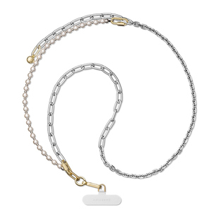 现货CASETiFY银色珠饰手机背带2合1金属链多功能挂脖吊绳斜挎式潮