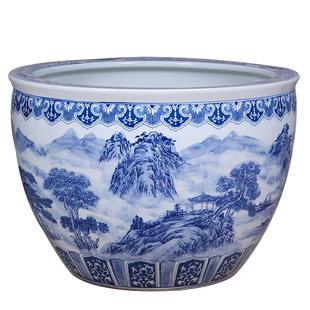 陶瓷大缸景德镇鱼缸水缸养鱼庭院特大号睡莲荷花缸室外养鱼盆摆件