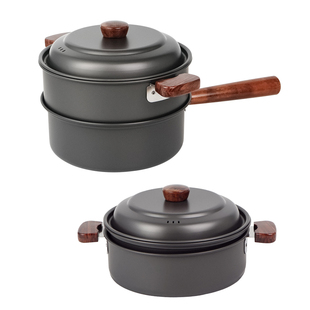 户外露营3L火锅蒸煮一体多用套锅野炊烧饭自驾旅游便携式全套锅具