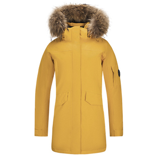 ROCKICE情侣羽绒服女款工装口袋收腰外套中长款防风保暖羽绒衣男