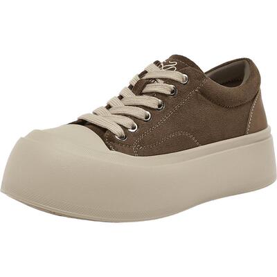 百思图春季新款增高松糕板鞋女