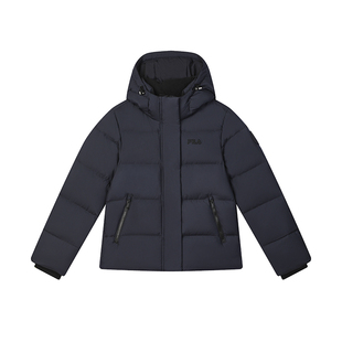 FILA 斐乐官方女士羽绒服2024冬季新款时尚休闲简约基础连帽外套