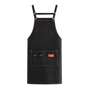 围裙定制logo印字餐饮专用新款网红防污家用厨房围腰咖啡店工作服