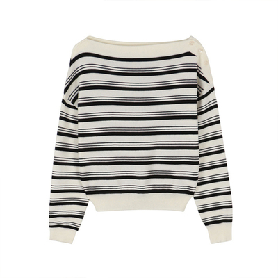 JOJO'SLIFEPD韩系设计条纹毛衣
