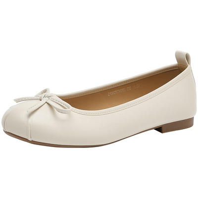 大东浅口鞋女鞋2026春季新款甜美方跟低跟套脚圆头橡筋C3076