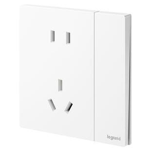 legrand罗格朗仕典plus陶瓷白五孔开关插座面板二三插嵌入式86型