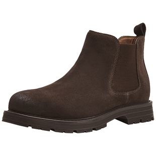 热风男鞋冬季新款男款靴子美式复古切尔西靴休闲短筒靴子