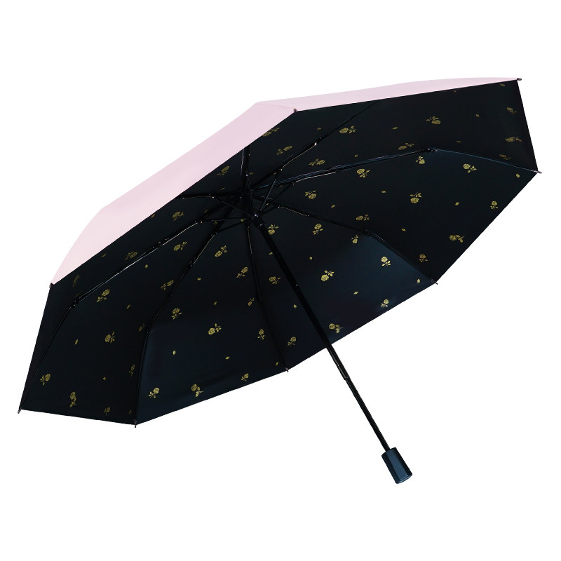 红叶伞雨伞折叠新款学生加大便携黑胶防晒防紫外线太阳伞晴雨两用