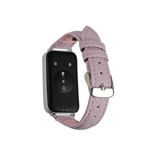 适用华为手环10手表带创意皮质9nfc版腕带11pro新款高级感荣耀十代表链高颜值智能运动band8专用舒适女款紫色