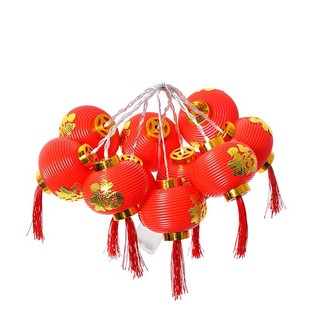 挂树上红灯笼户外太阳能灯串福字彩灯2026过年新年庭院装饰氛围灯