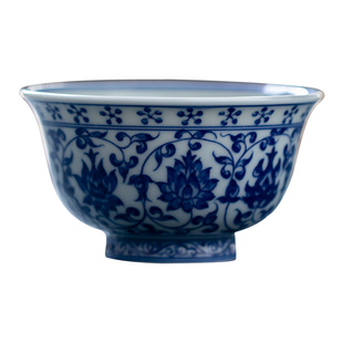 纯手工仿永乐青花压手杯景德镇陶瓷手绘主人杯单个高档茶碗品茗杯