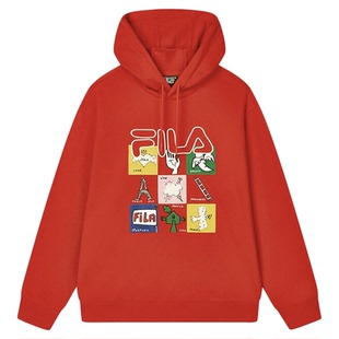 【易烊千玺同款】FILA叕运蛇斐乐氧气卫衣女情侣装春季连帽上衣男