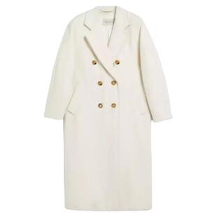 MAX MARA 女士极简双排扣大衣垂感长款通勤气质毛呢外套 301574