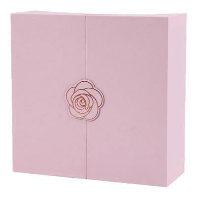 粉色对开护肤品小清新礼盒包装盒