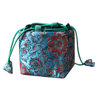 春泥加厚织锦缎茶杯茶具布袋杯袋壶袋茶壶收纳旅行一壶四杯大布包