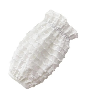 女短款袖套成人学生工作薄款防污法式花边纯白小香风网红羽绒服冬