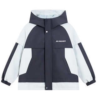 女童冬季撞色三合一滑雪冲锋衣羽绒服2025新款儿童装户外防寒外套