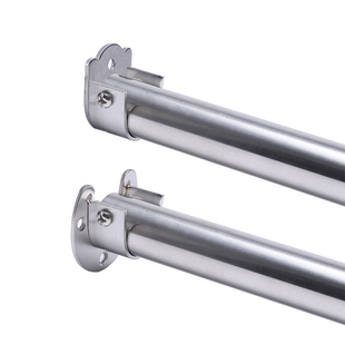 304不锈钢管圆管开口法兰座衣柜衣橱内挂衣杆打孔挂衣服的杆子厚2