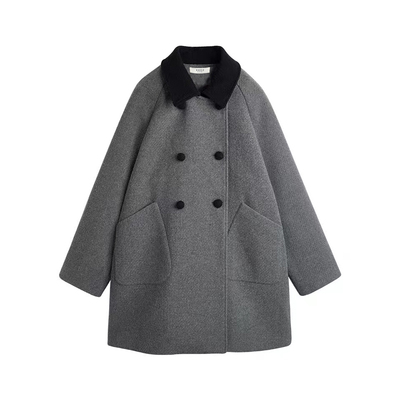 娃娃领毛呢外套女小个子呢子大衣