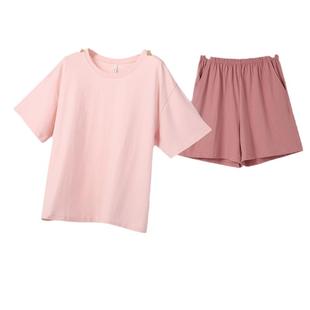 安之伴纯棉学生睡衣女款2025新款夏短裤短袖宽松家居服套装可外穿