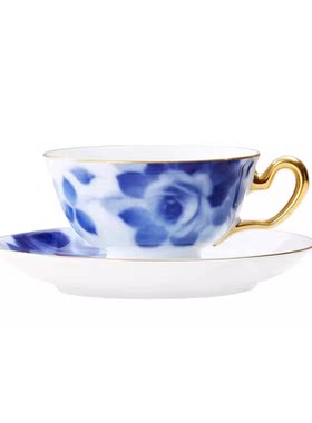 【七夕礼物】日本OKURA BLUE ROSE蓝色玫瑰咖啡杯碟茶壶礼盒套装