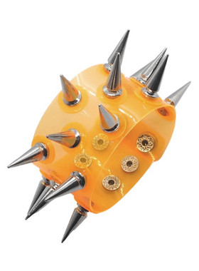 超长子弹头铆钉圆盘垫片桔黄手链