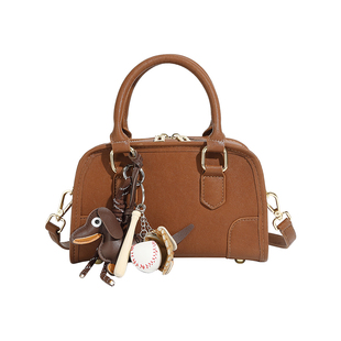 生日礼物官网Canles Konis真皮包包女保龄球包2025新款单肩斜挎包