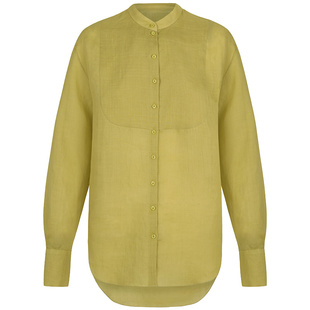 Cortana衬衫苎麻立领长袖简约纽扣衬衫上衣秋LIS系列温网老钱风