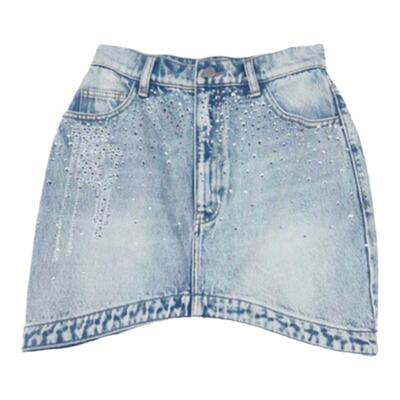 TCH轻奢2024烫钻时尚牛仔半裙