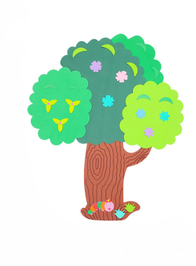 幼儿园照片墙布置文化海绵纸教室底座彩色贴班级相片泡沫装饰墙贴