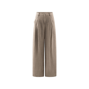 AUTI SEMINARIO 设计师 26春夏新品 亚麻宽松打褶阔腿长裤 SOLSOL